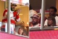 Travis Kelce and fiancee Taylor Swift spotted at college football game as animated Chiefs star cheers on former team