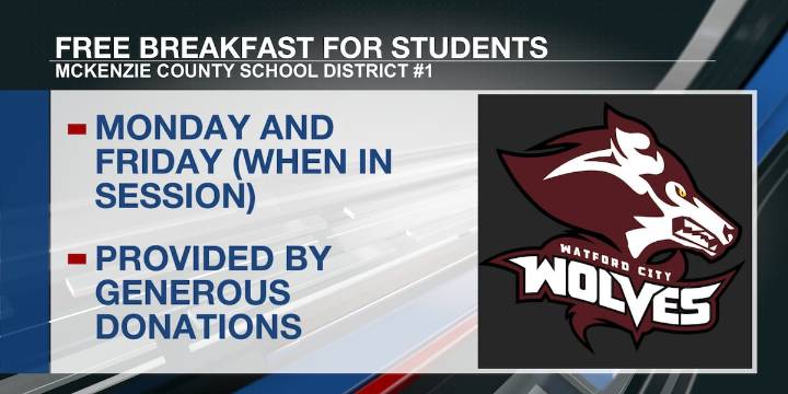 McKenzie County School District offering free breakfast for students