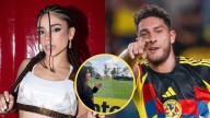 Alana Flores sorprende a Sebastián Cáceres al llegar al entrenamiento del América
