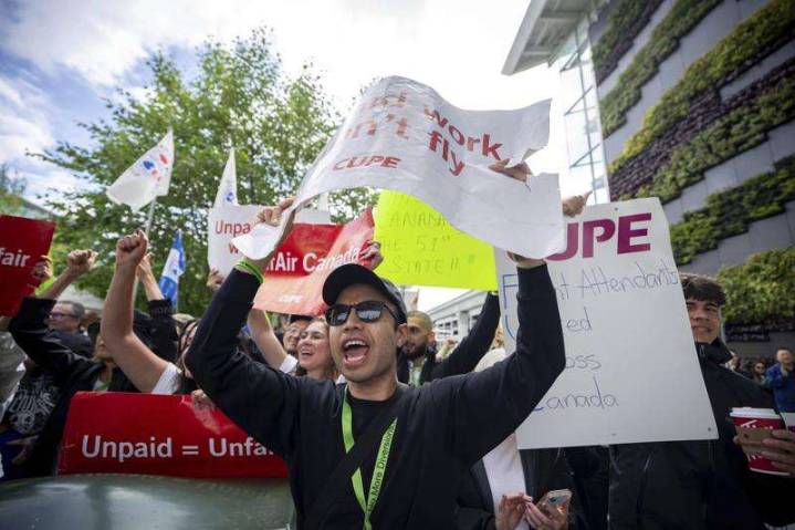 Union says Air Canada flight attendants won't return to work despite strike being declared illegal