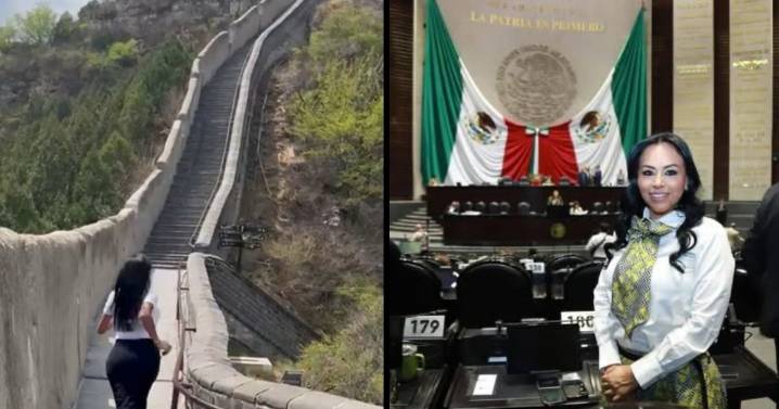 Diputada de Morena vacaciona en la Muralla China
