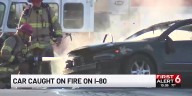 Crews respond to car engulfed in flames on Interstate 80 in Omaha