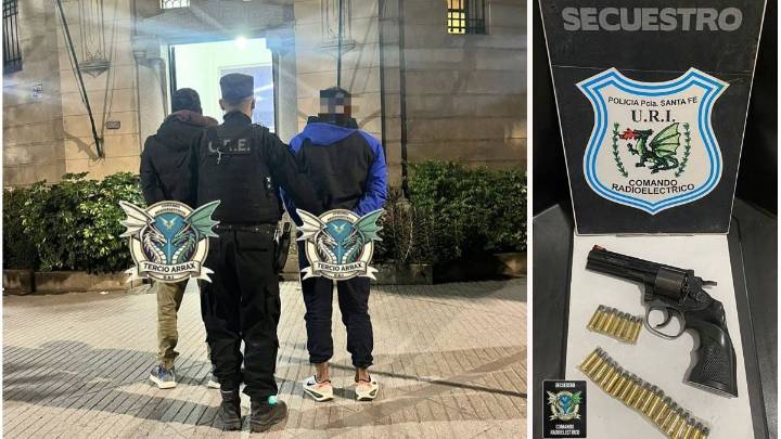 Santa Rosa de Lima: persecución policial terminó con el arresto de dos hombres armados en moto