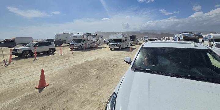 Burners still enduring hours long waits into Burning Man