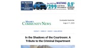 In the Shadows of the Courtroom: A Tribute to the Criminal Department
