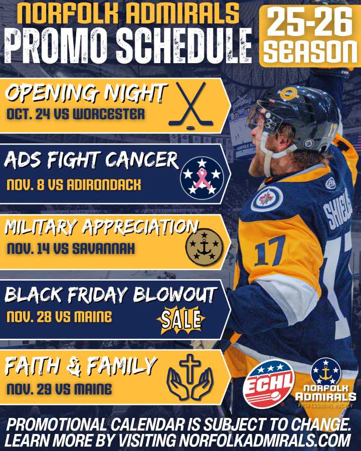 Admirals Release Promotional Schedule for 2025