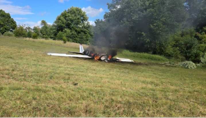 Pilot ‘significantly’ injured after plane crashes, catches fire in Livingston County field