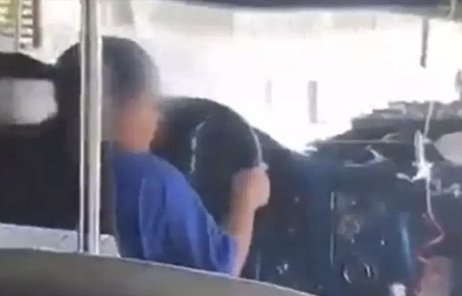 ¡Niño camionero! Captan a menor manejando un camión de pasajeros en Gómez Palacio, Durango