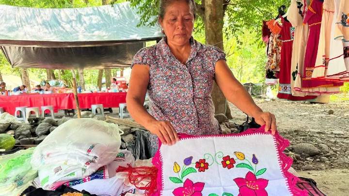 Mujer artesana de Jaltocán empezó a bordar desde los 14 años
