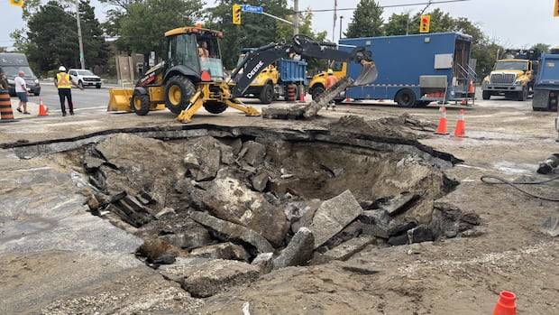 Sinkhole closes east end intersection in Toronto