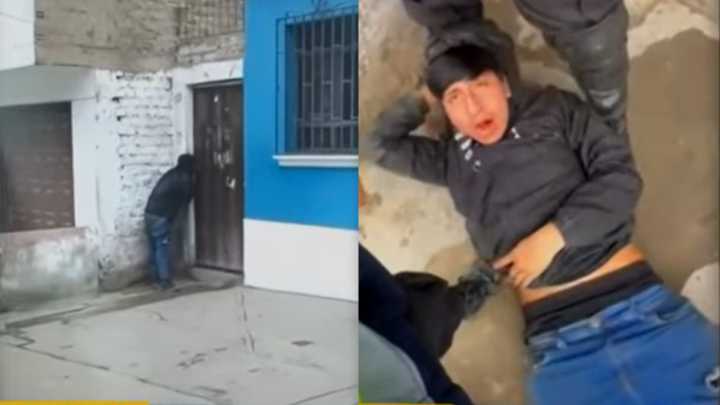 Ladrón llora tras ser capturado cuando intentaba entrar a una casa en Villa María del Triunfo