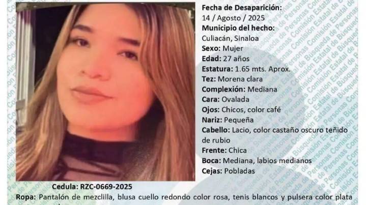 Buscan a pareja y a su sobrina desaparecidos en Culiacán