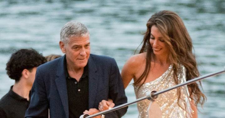 Amal Clooney Shimmers in Sequins for Lake Como Date Night With George