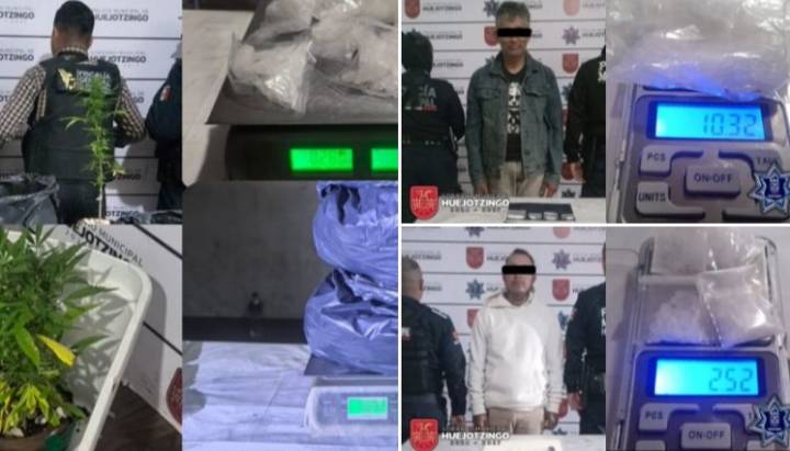 Detienen a tres en Huejotzingo con cristal y marihuana tras operativos