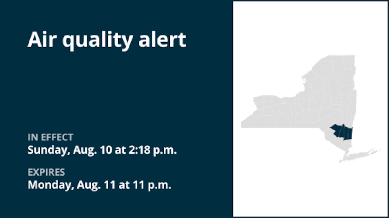 NY weather: Air quality alert affecting Ulster and Dutchess counties Monday