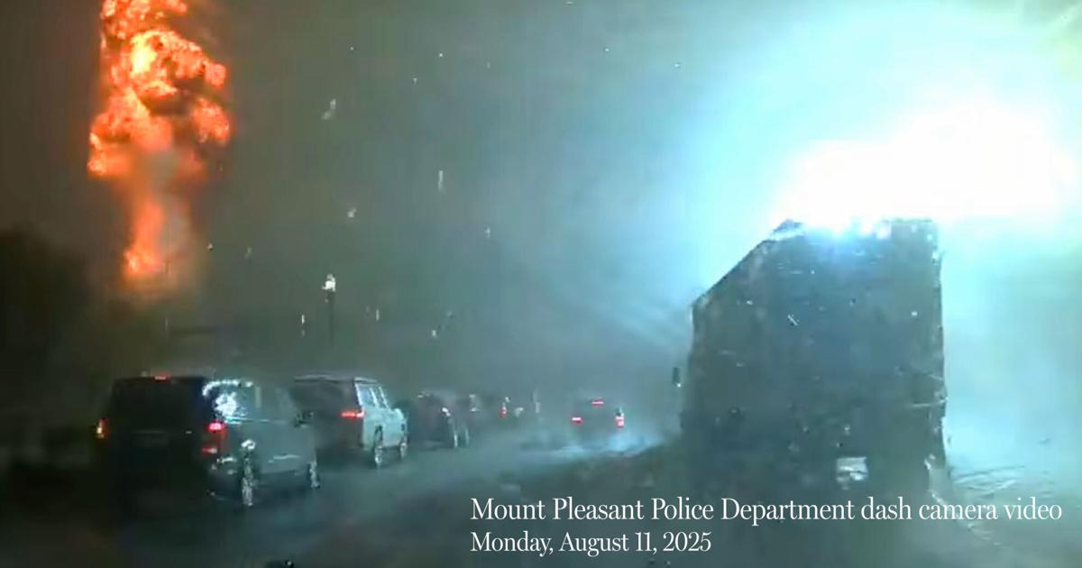 Mount Pleasant police post video of lightning strike