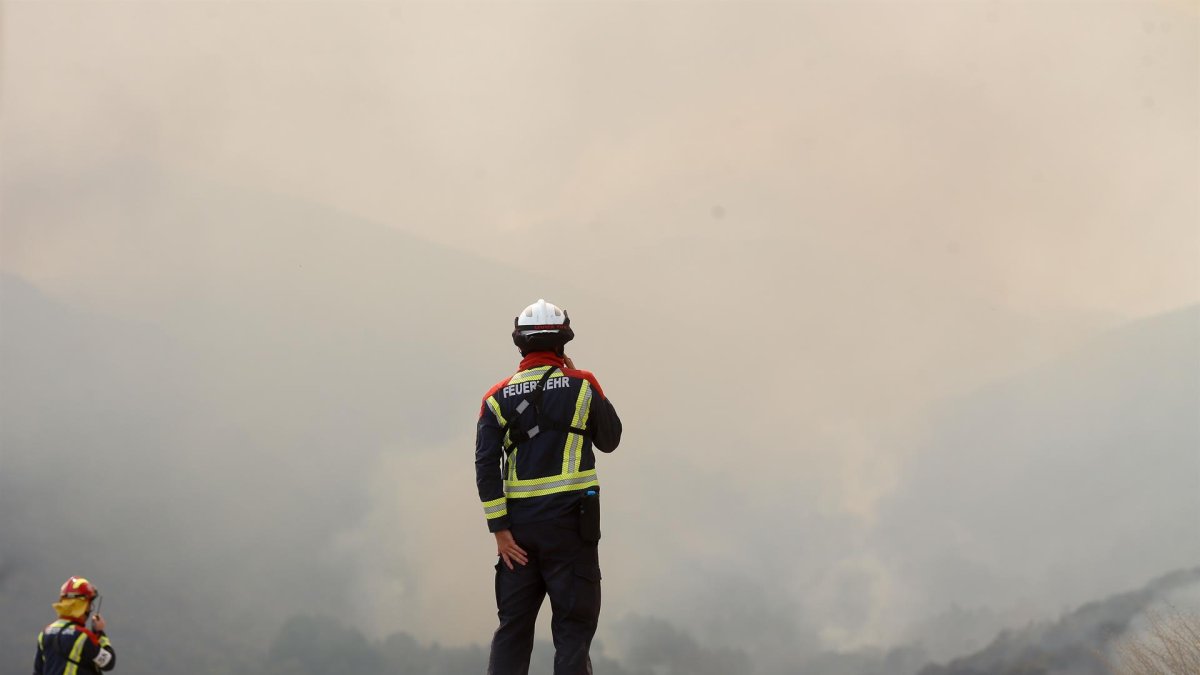 El viento y el calor avivan el incendio de Porto en Zamora: "Es un hongo que explota y corre muchísimo"