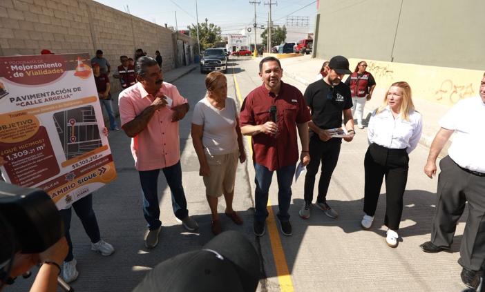 Pavimentaron la calle Argelia con 5 mdp