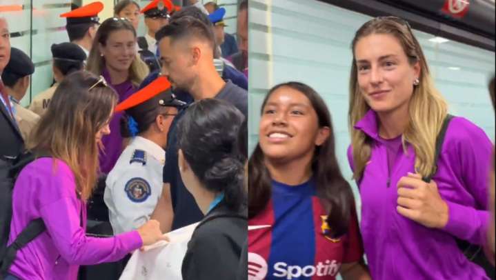 Barcelona Femenino llega a México y es recibido por decenas de aficionados