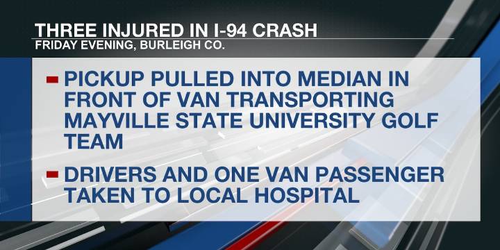 Three injured in crash on I