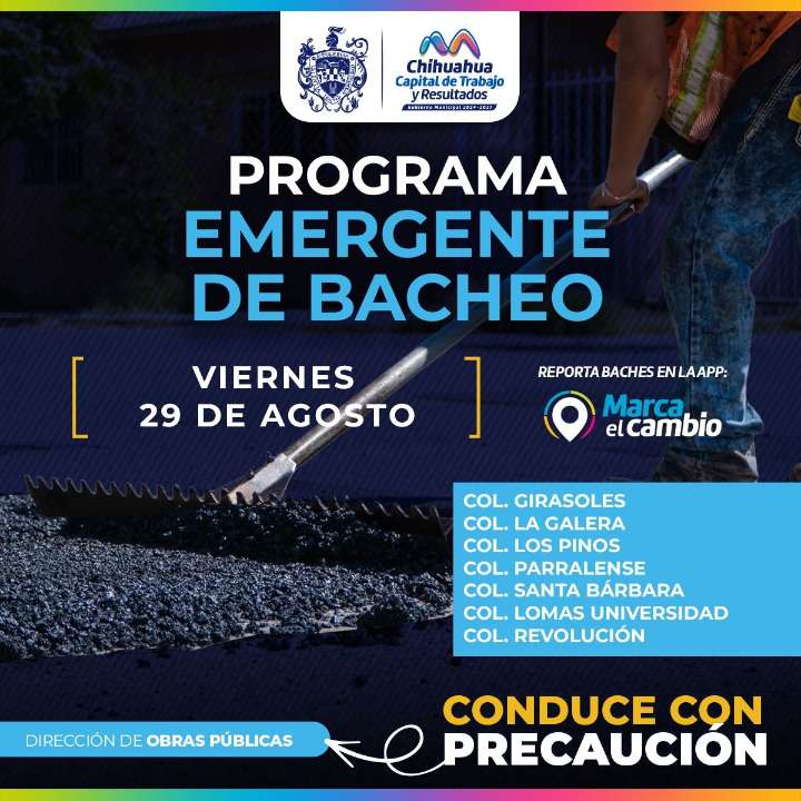 Estas zonas tendrán bacheo este 29 de agosto: Municipio