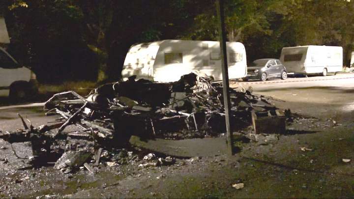 Caravan destroyed in suspected arson attack on Clifton Downs in Bristol
