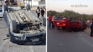 'Nomás me tomé tres cervezas': conductor sufre volcadura por Carretera Aeropuerto; sale ileso