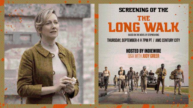 Join Judy Greer at IndieWire's Q&A for 'The Long Walk' on September 4
