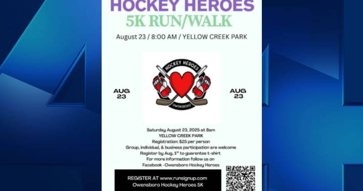 Hockey Heroes 5K Fundraiser set for August 23rd at Yellow Creek Park