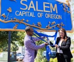 Community celebrates new Salem welcome sign years in the making