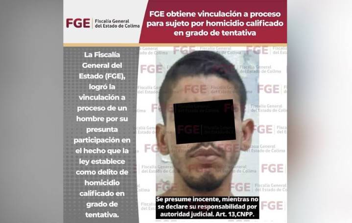 FGE obtiene vinculación a proceso para sujeto por homicidio calificado en grado de tentativa