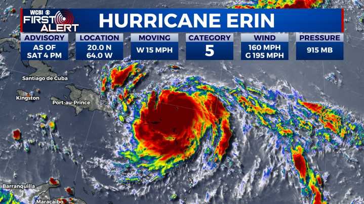 Heat Continues, Erin Reaches Cat 5 Strength