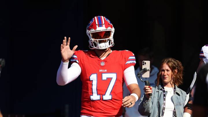 Josh Allen shows off iconic Bills red helmet for 2025 at Return of Blue and Red