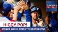 The Rangers rallied with 3 runs in the 9th to crown the Royals in K.C.