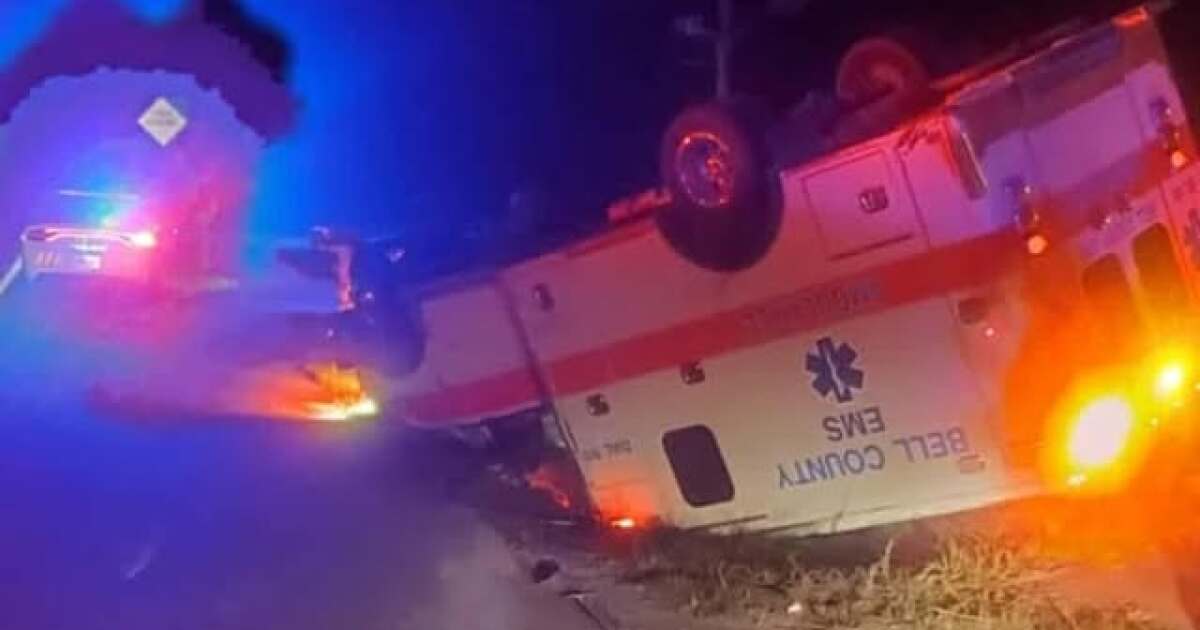 Bell County ambulance flips on Highway 25E, driver escapes without injury, radio station reports