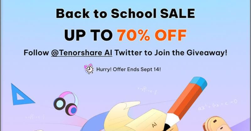 Tenorshare AI’s Back-to-School Sale 2025: Up to 70% Off Subscriptions