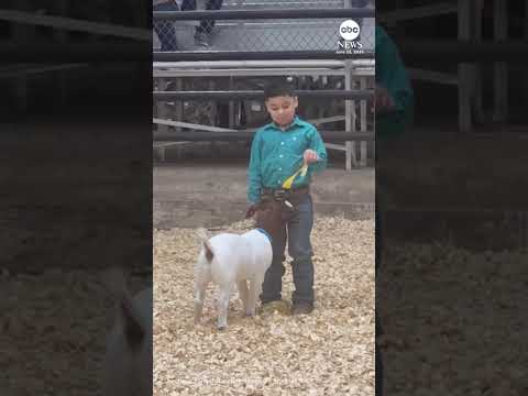Texas boy shares emotional moment with his prize