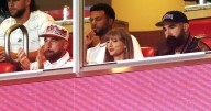 Taylor Swift, Travis Kelce and Swift's big ol' engagement ring go to a football game together