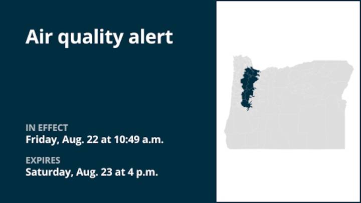 Air quality alert for Oregon Saturday