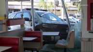Police SUV crashes into South Gate burger restaurant at end of pursuit