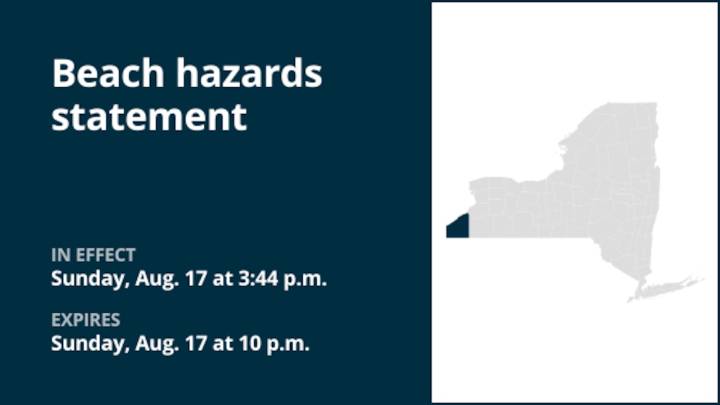 NY weather: Beach hazards statement active for Chautauqua County until Sunday night