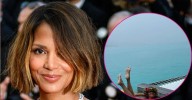 Halle Berry Slips Into Tight Red Lingerie as She Soaks in 'Cloudy' Vacation Day: Photos