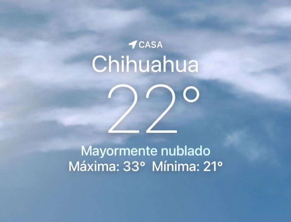Pronostican nubes y lluvia ligera con máxima de 33 grados centígrados