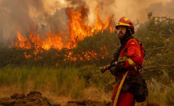 En medio de una ola de calor, preocupa en Madrid un fatal incendio forestal