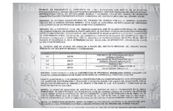Sin condición entregó Cabildo predio a IMSS