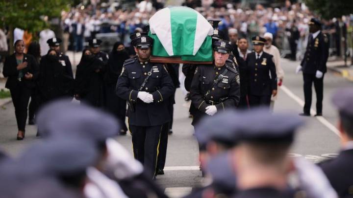 ‘His watch may be over, but his impact will never be:’ Mourners stretch for blocks to honor slain NYPD officer Didarul Islam
