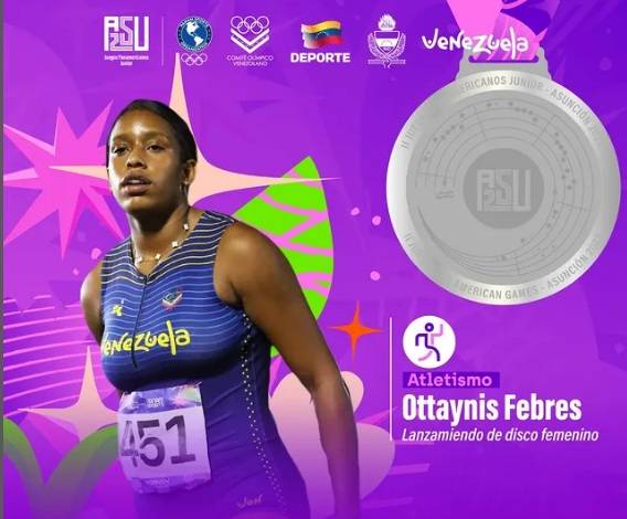 Ottaynis Febres gana plata con un récord en los Panamericanos Junior