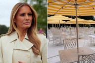 White House Rose Garden Patio Now Features Umbrellas from Mar