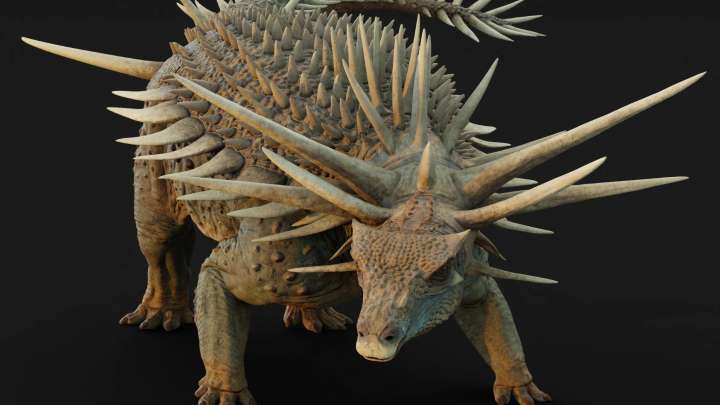 'Punk' dinosaur with metre-long neck spikes discovered to protect it from fearsome predators