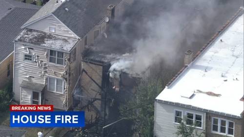 Chicago fire Residential building damaged by large fire on West Windsor Avenue in Albany Park